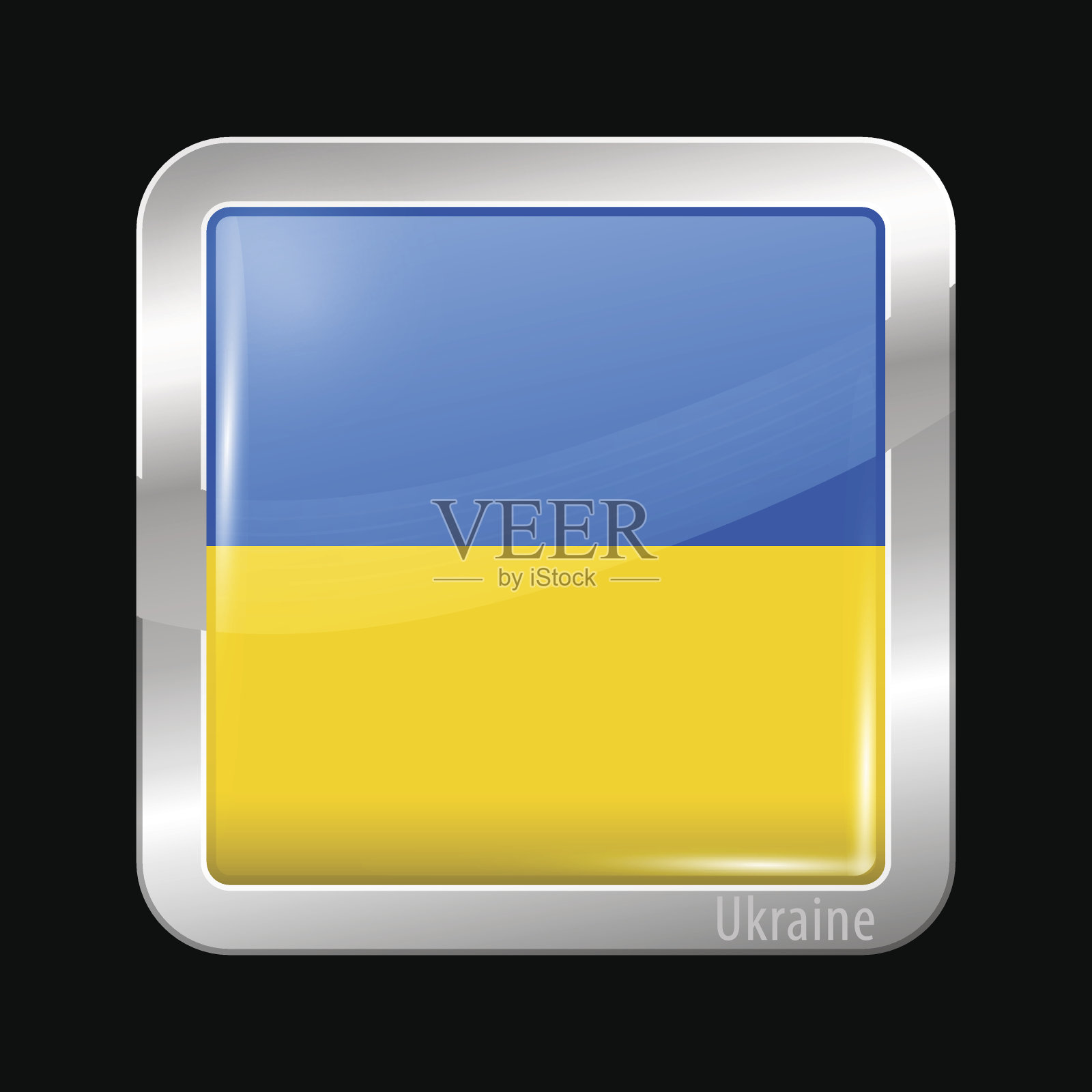 乌克兰国旗。光滑的图标设计元素图片