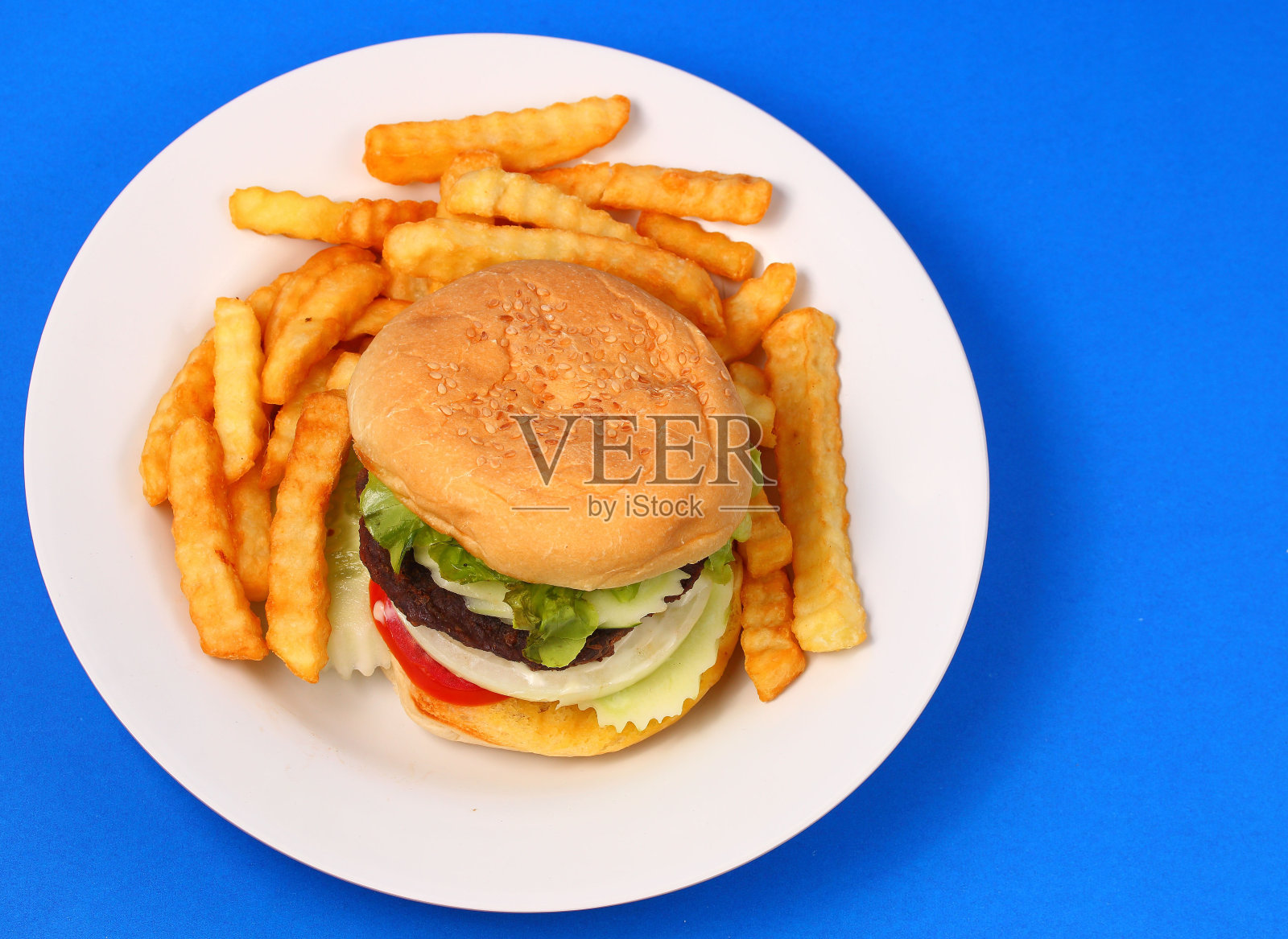 汉堡包和炸薯条照片摄影图片