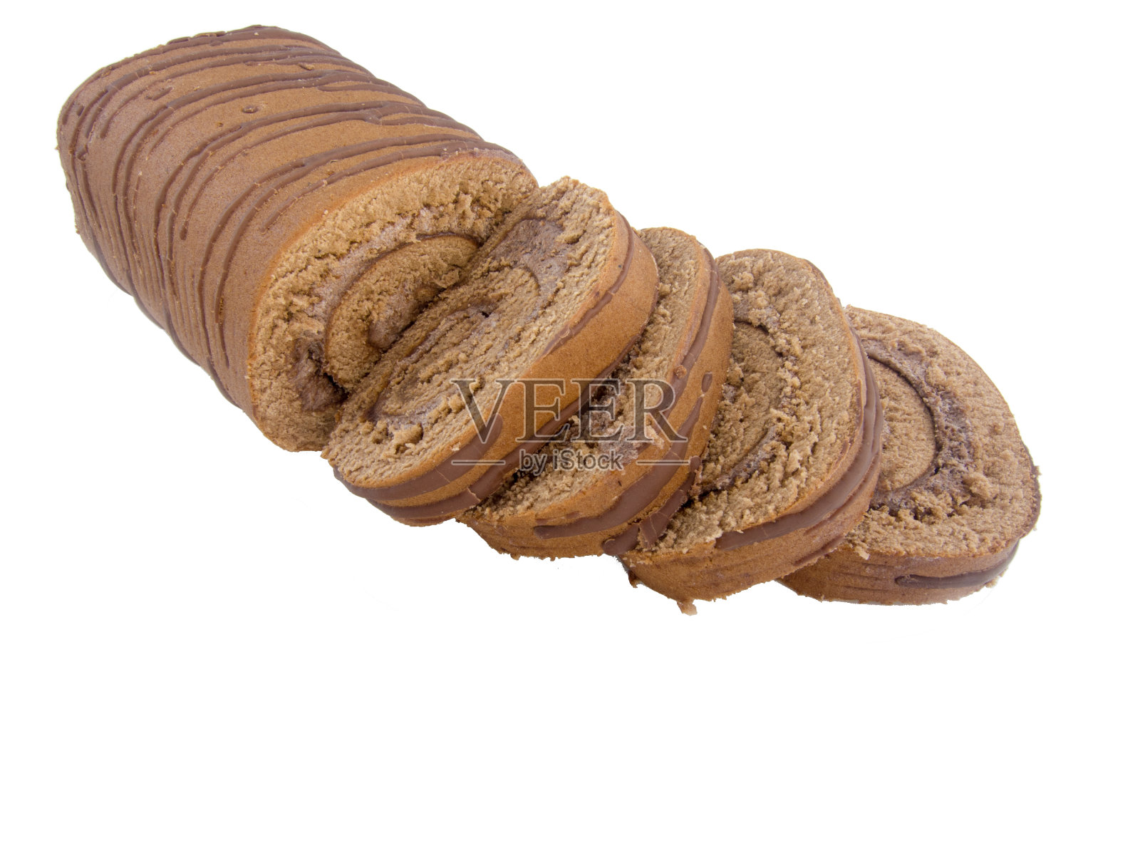 切成薄片的甜巧克力卷照片摄影图片