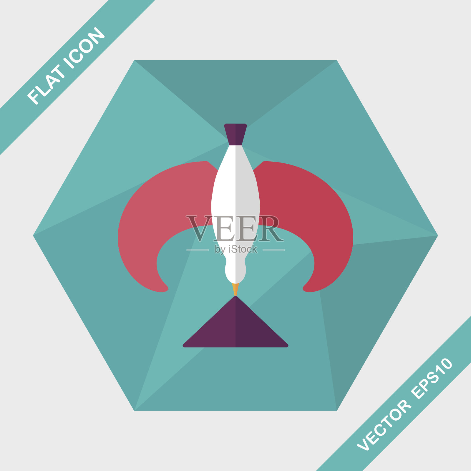 用长阴影平衡鸟的平面图标插画图片素材