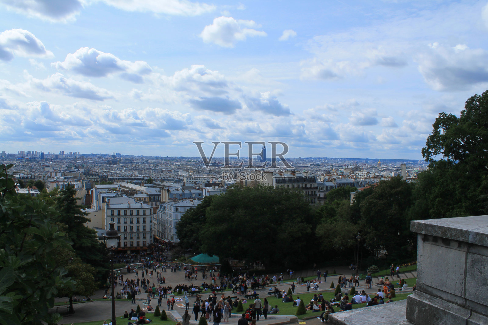 从法国圣心俯瞰巴黎照片摄影图片