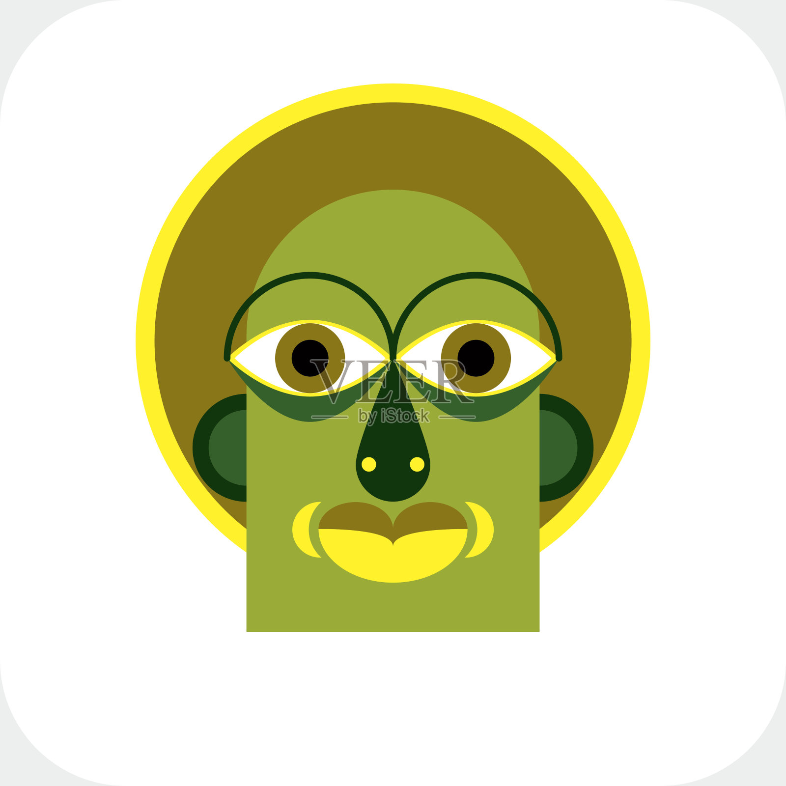 图形矢量插图，人物肖像孤立在白色，插画图片素材