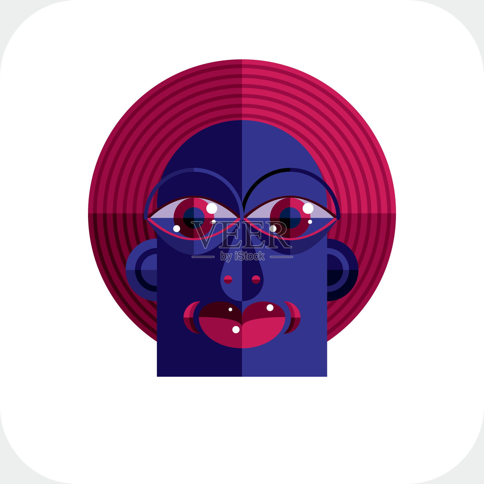 前卫的化身，立体主义风格的个性面孔。插画图片素材