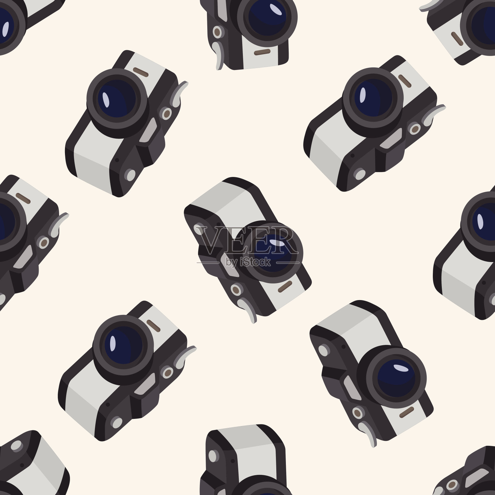 摄像头，卡通无缝图案背景设计元素图片