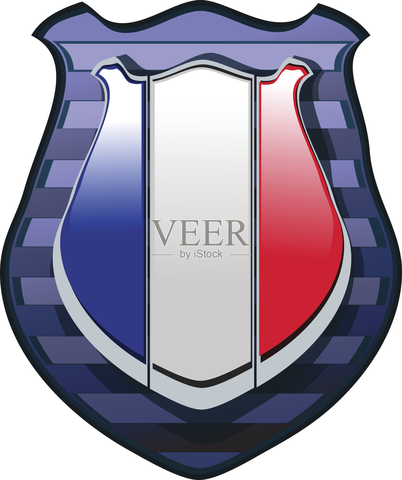 盾上的弗兰克勒旗帜，矢量图。插画图片素材