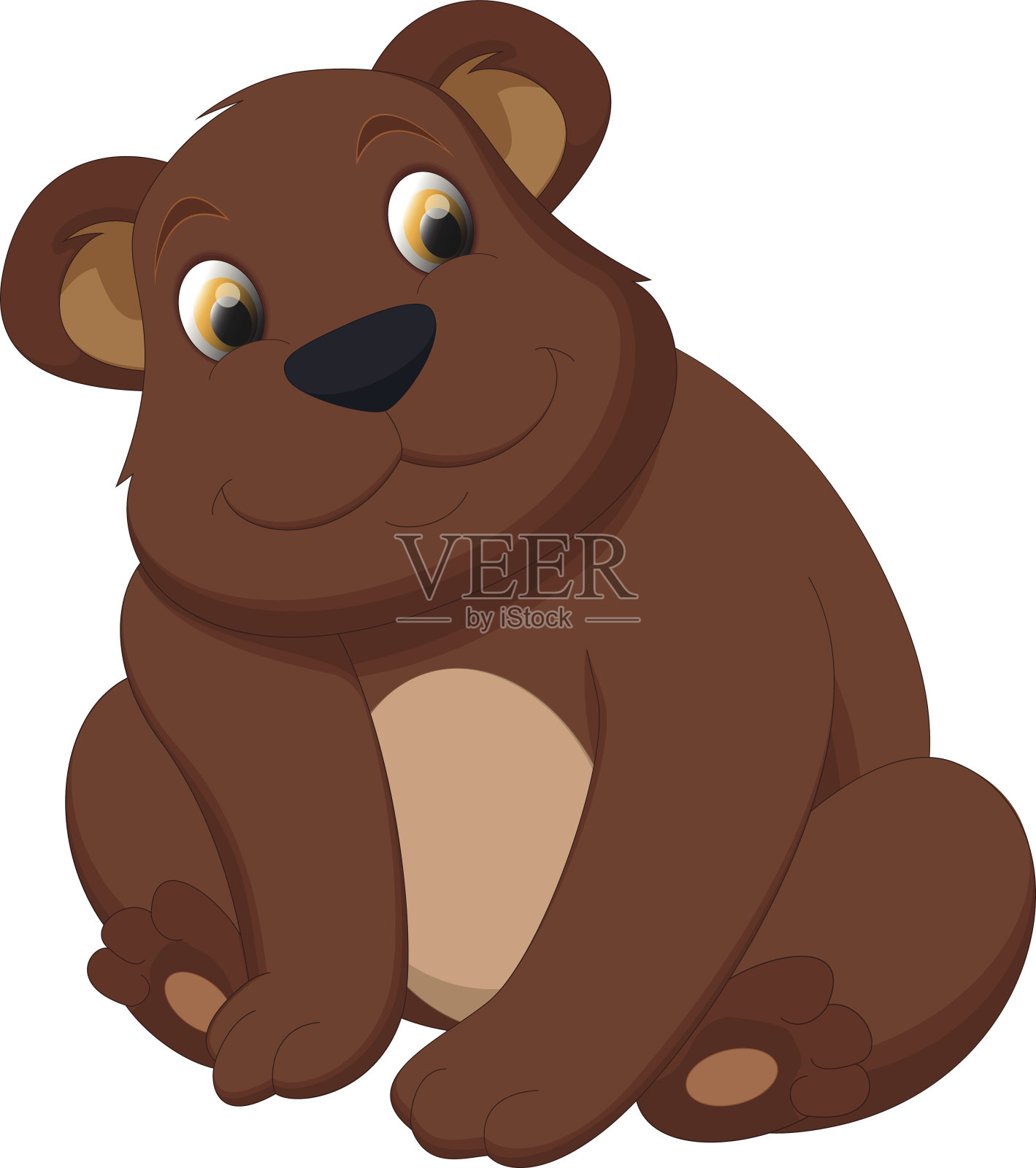 可爱的熊棕色卡通插画图片素材