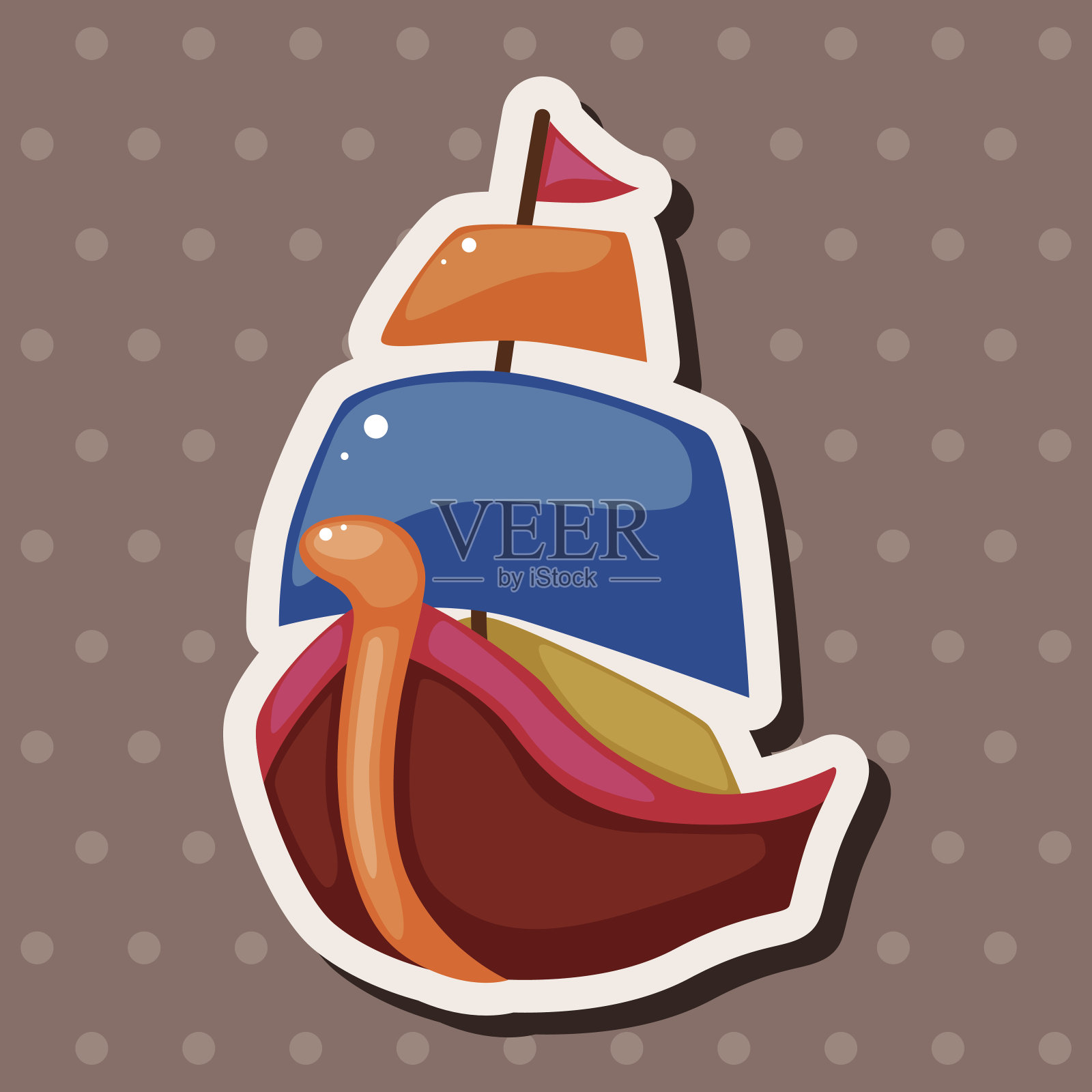 运输船主题元素插画图片素材