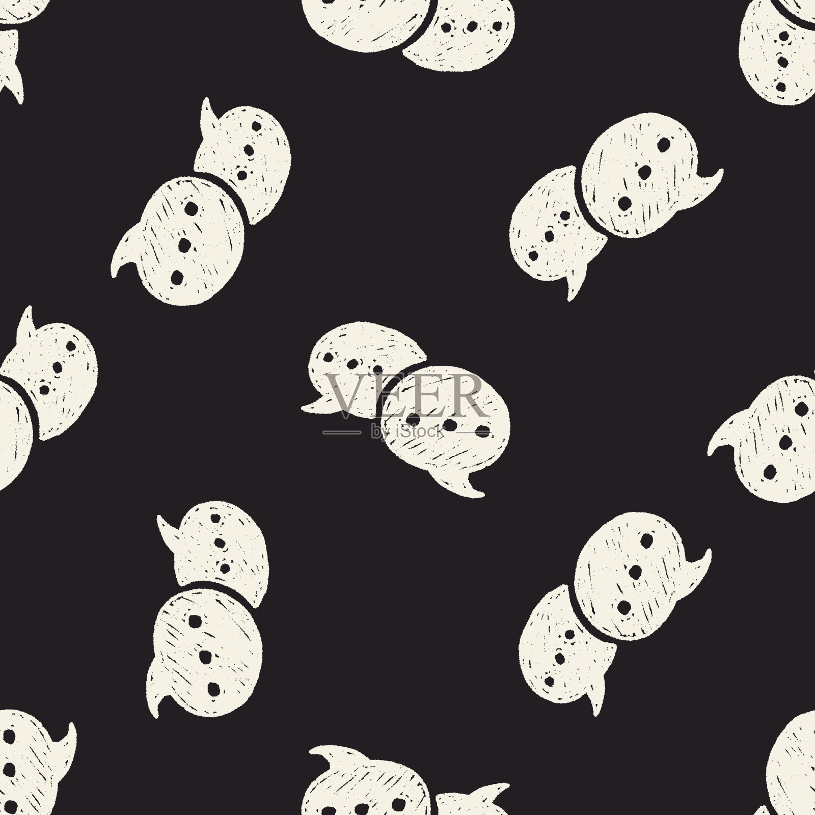 涂鸦对话框无缝模式背景插画图片素材