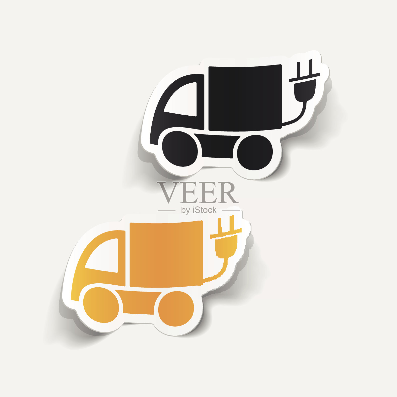 写实设计元素:环保车插画图片素材