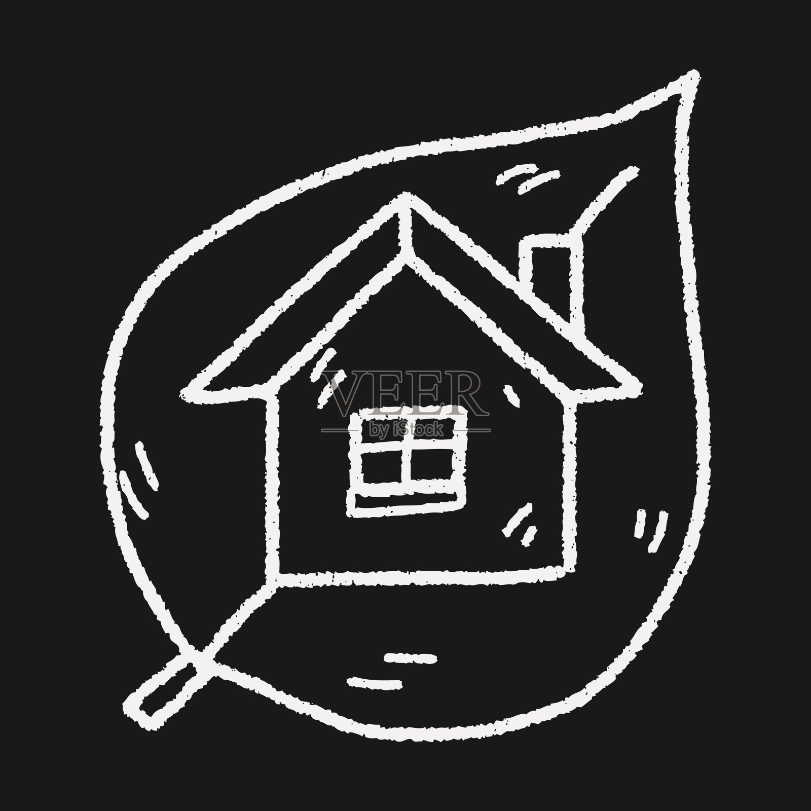 环境保护的概念;温室;绿色的房子;dood设计元素图片