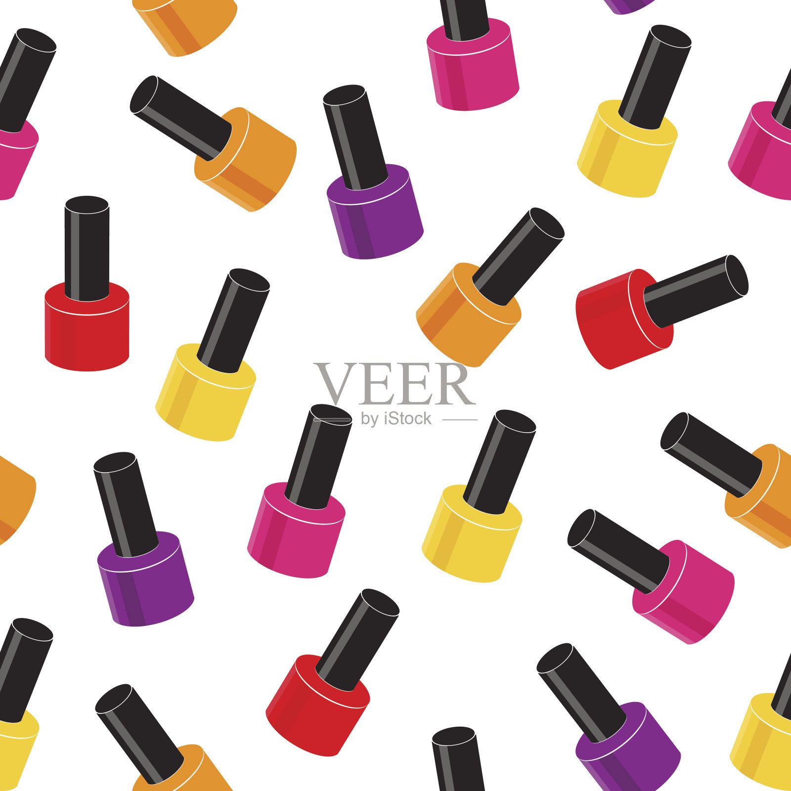 逼真的指甲油无缝模式背景矢量插图插画图片素材