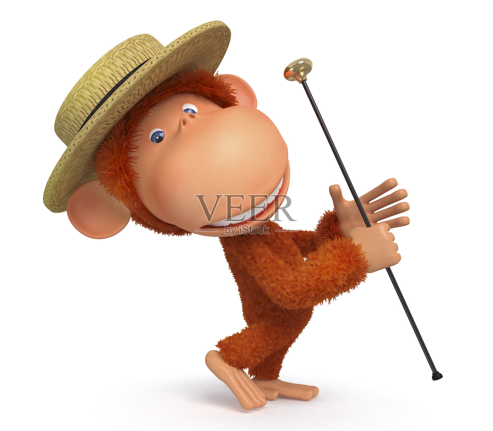 3d猴子跳舞的一步照片摄影图片