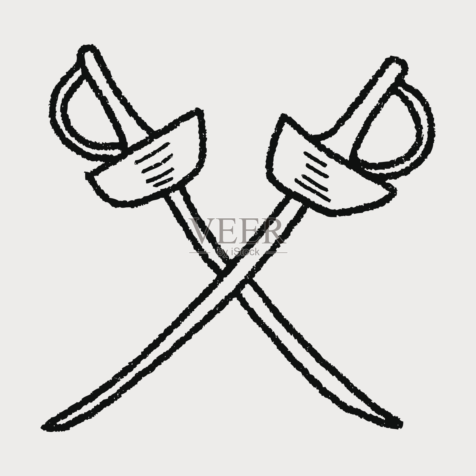 击剑涂鸦插画图片素材