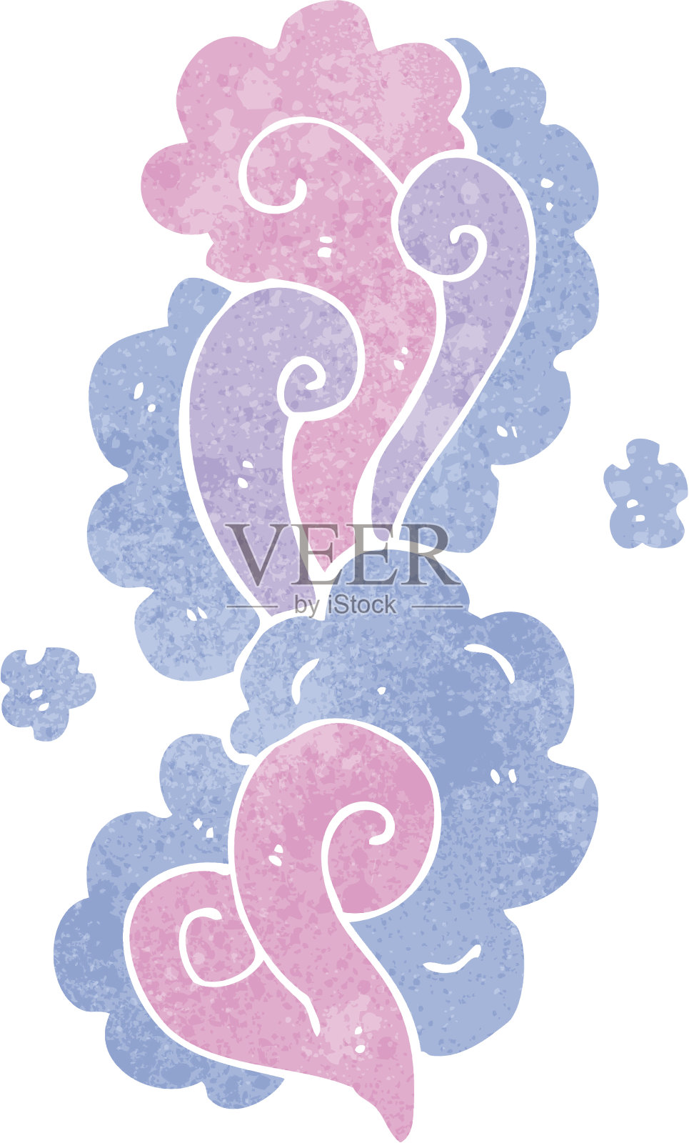 复古卡通魔术烟雾符号插画图片素材