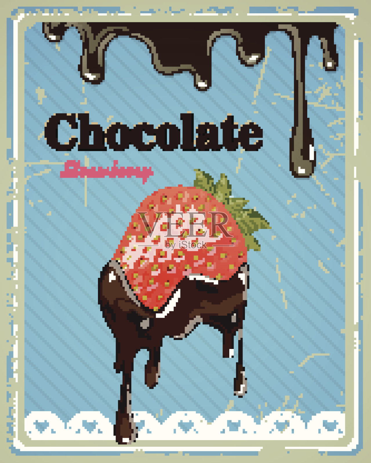 巧克力草莓矢量符号插画图片素材