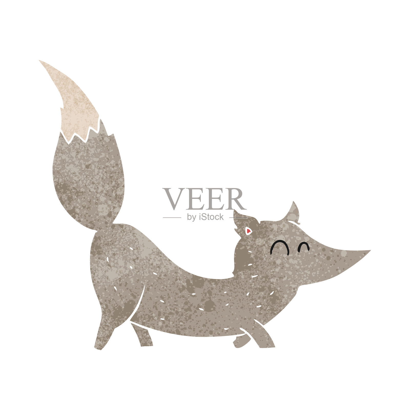 复古卡通小狼设计元素图片