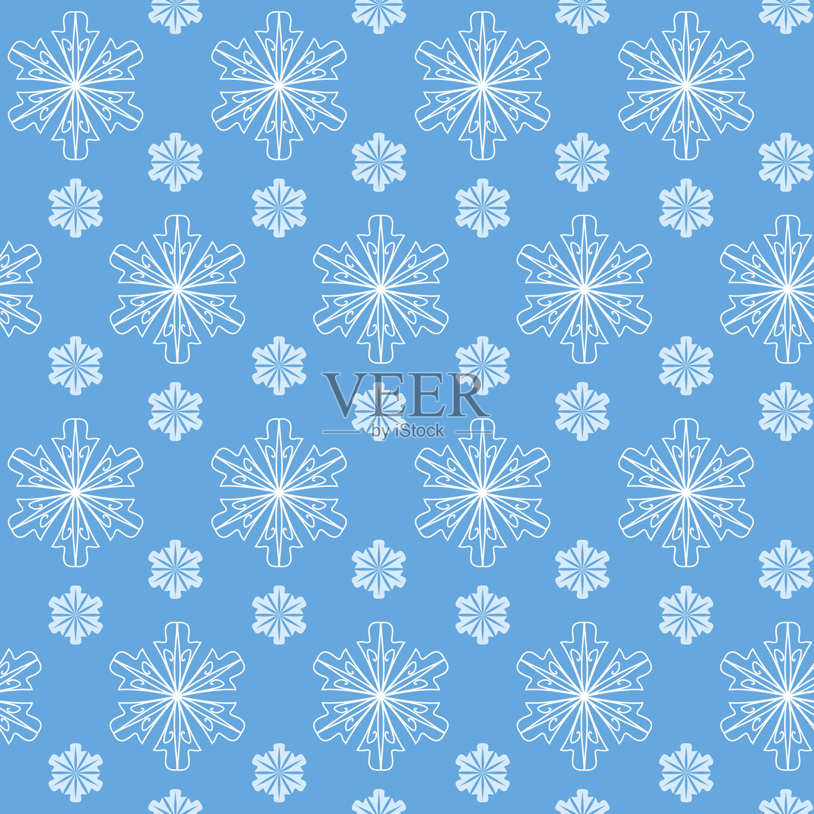 雪花无缝模式插画图片素材