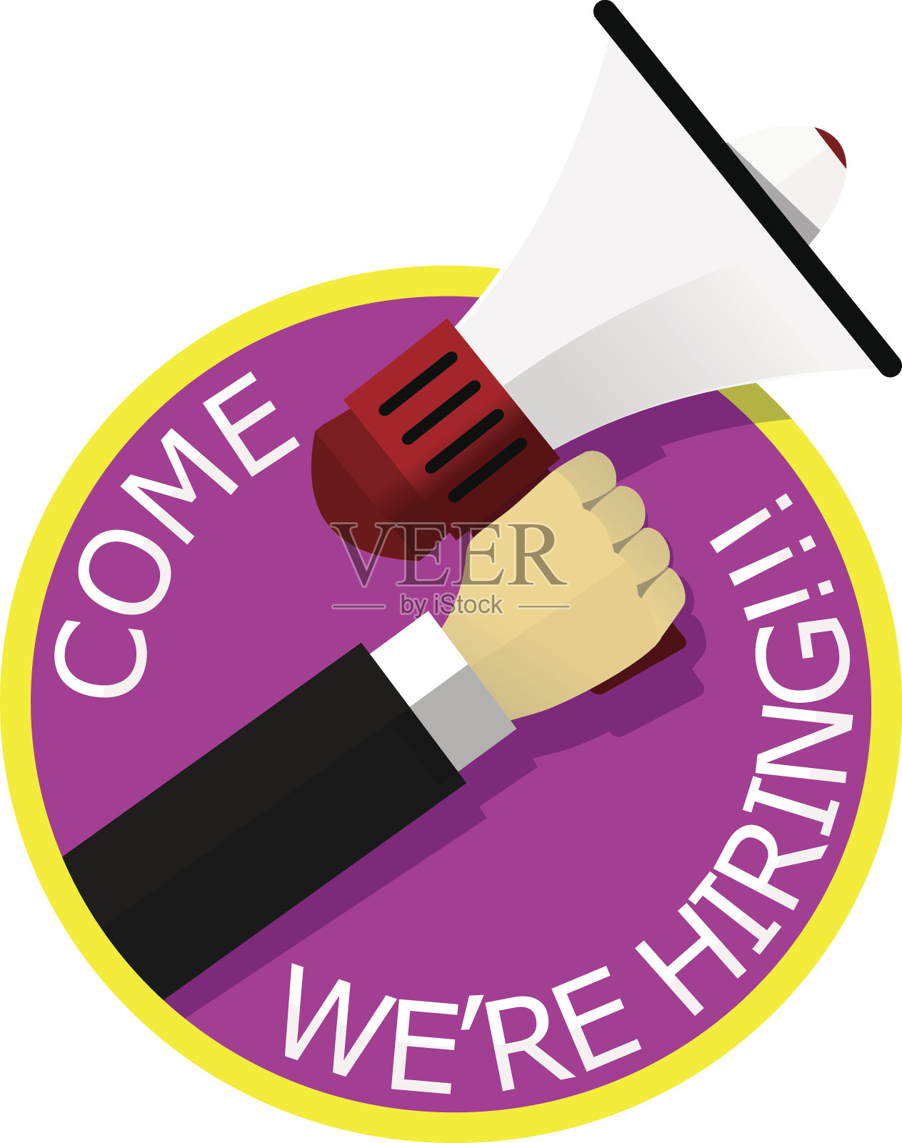 手拿着扩音器插画图片素材