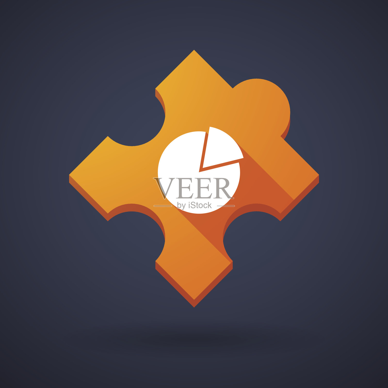 带有饼图的拼图图标图标素材