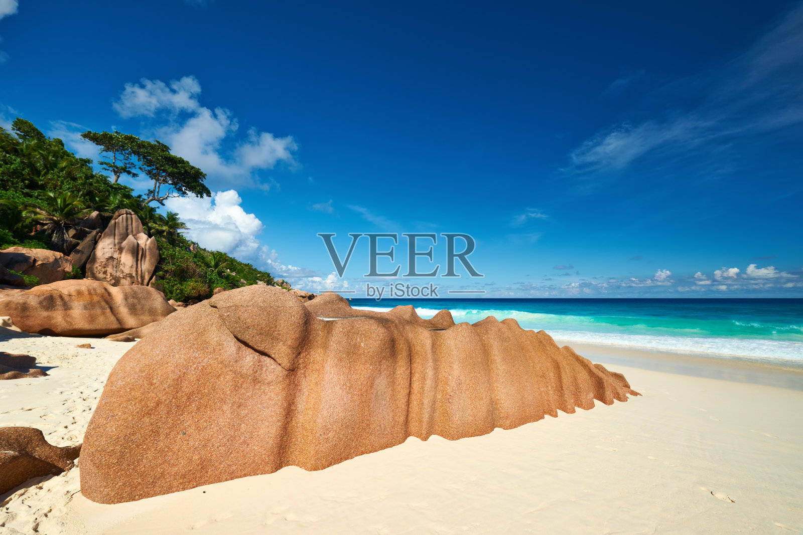 塞舌尔美丽的海滩照片摄影图片