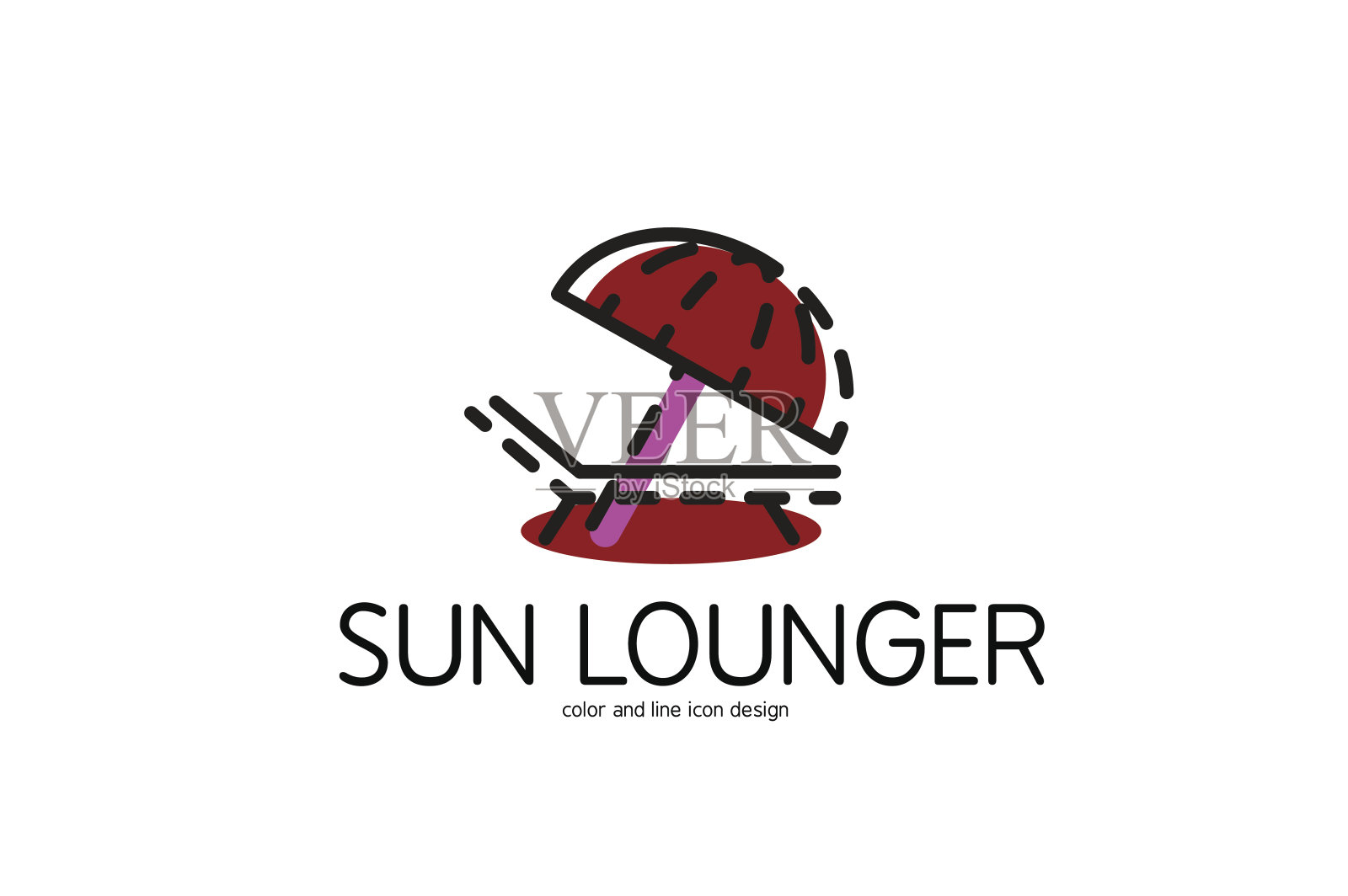 平面设计的彩色线图标。太阳懒人设计元素图片