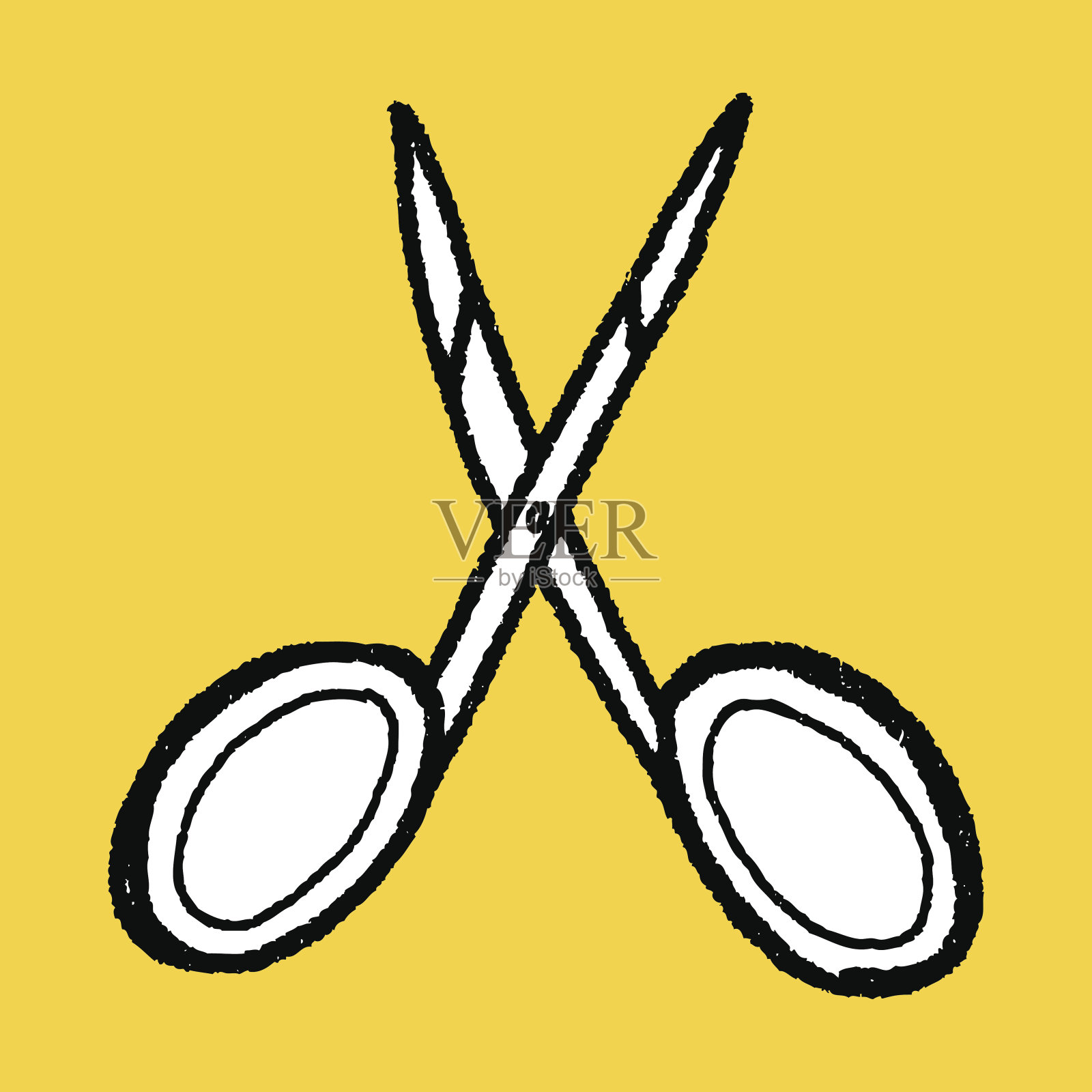 剪刀涂鸦插画图片素材