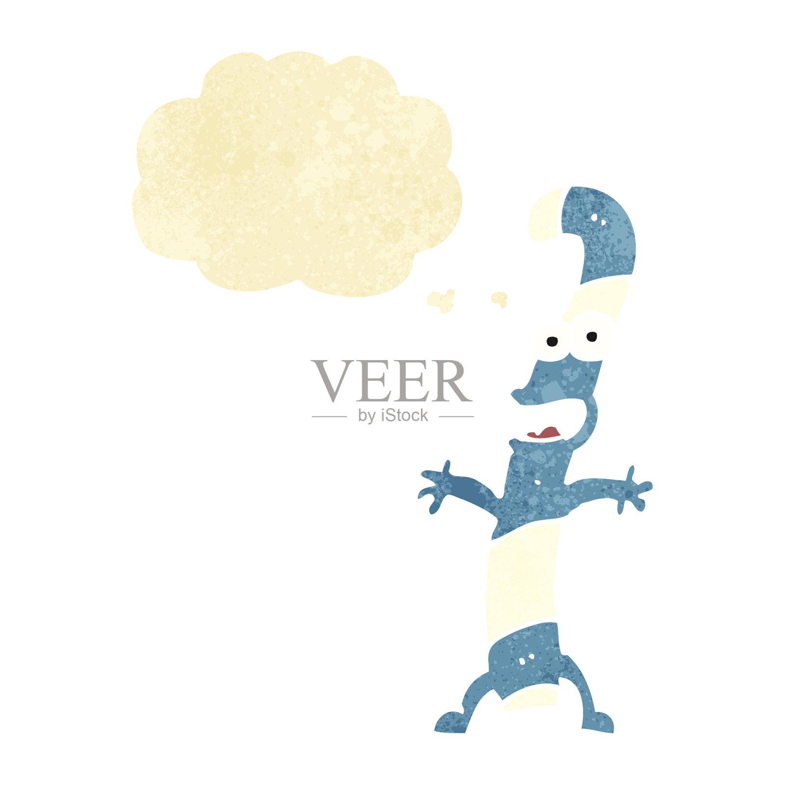 卡通拐杖糖与思想泡泡插画图片素材