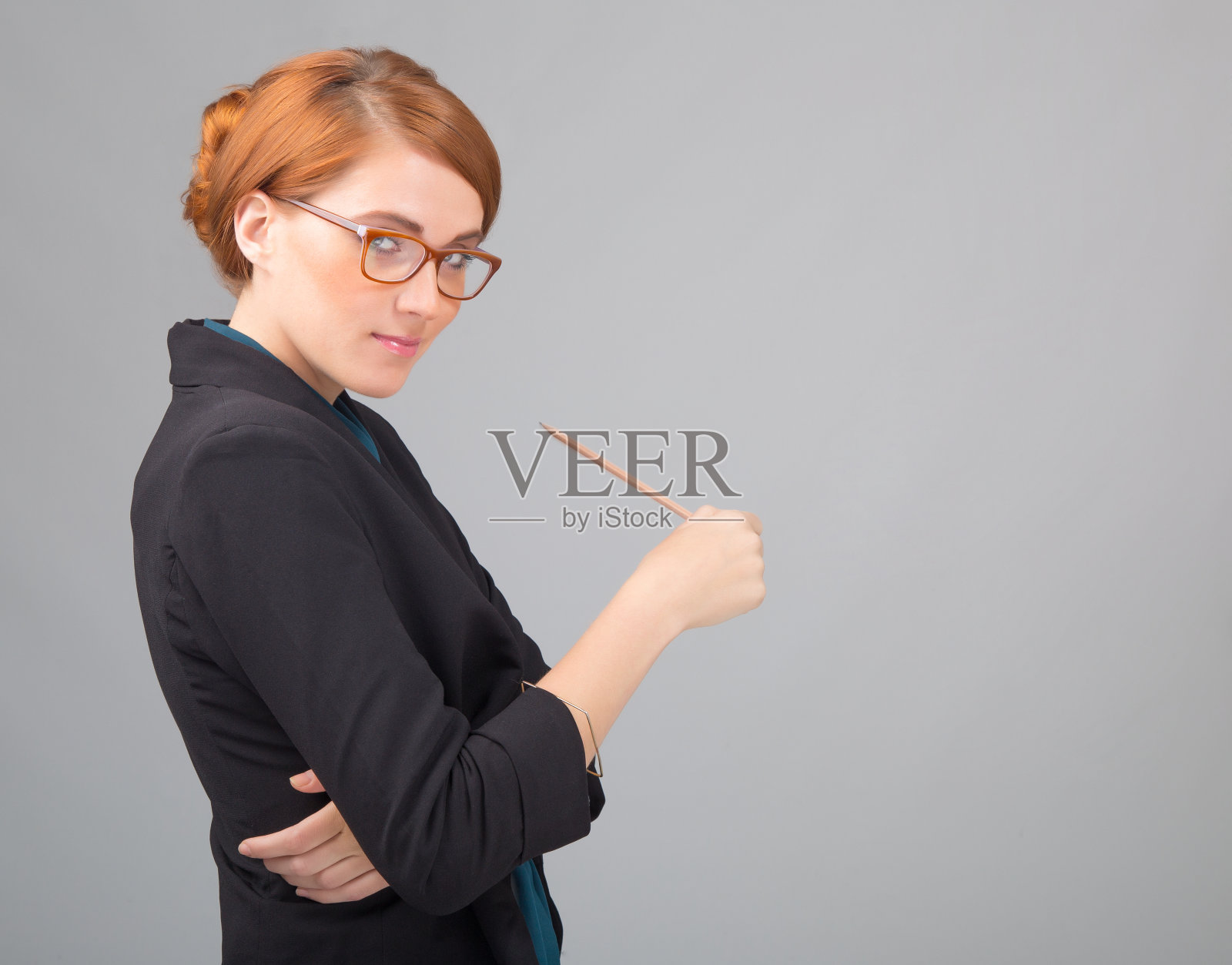 红发女商人的画像照片摄影图片