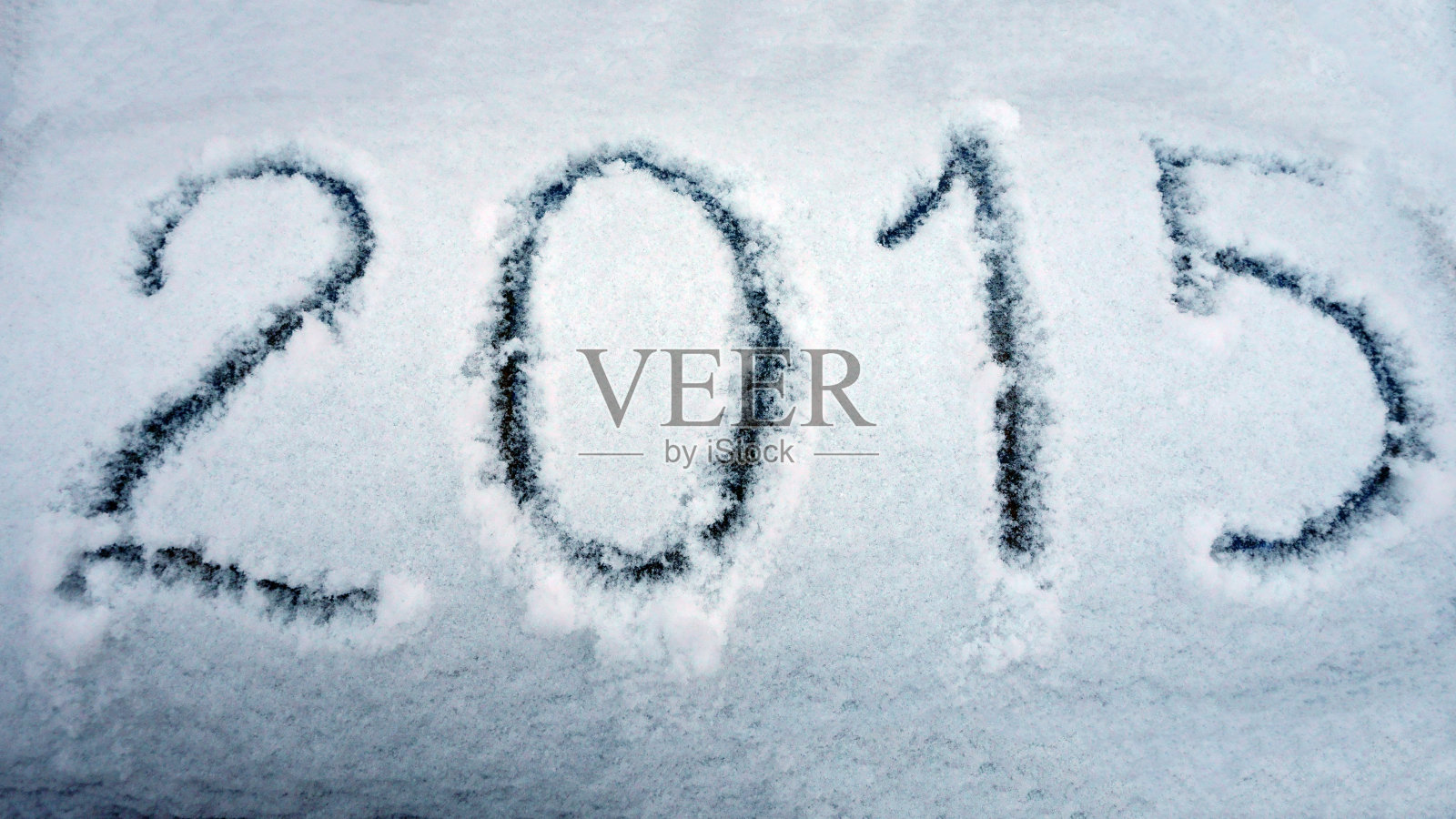 2015年新年写在雪上照片摄影图片