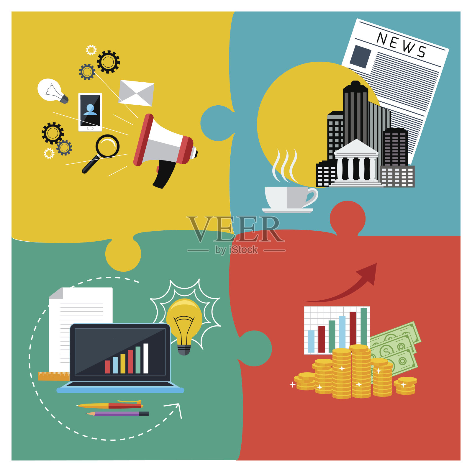 业务、服务、支持和新闻插画图片素材