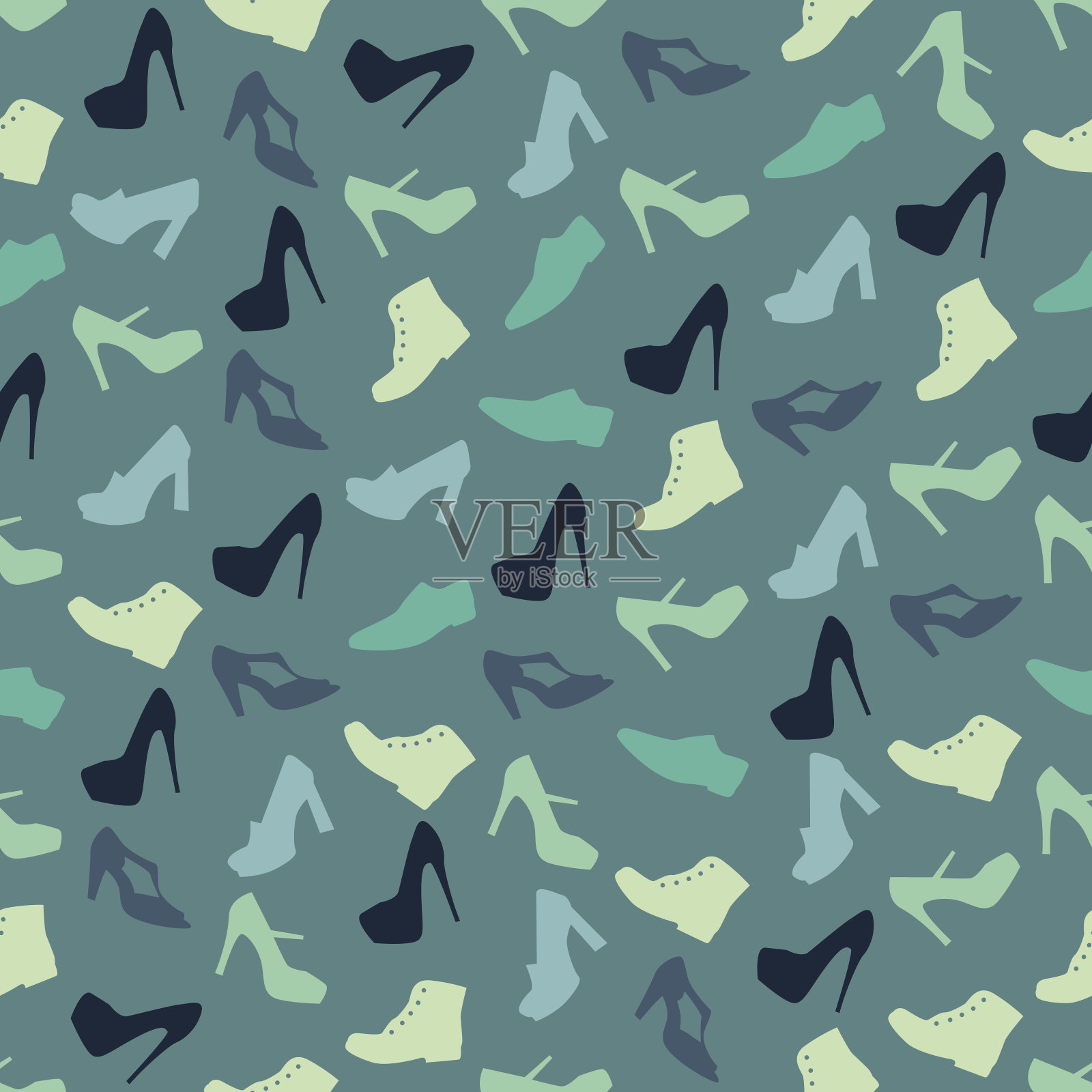 无缝彩色背景做成的鞋子插画图片素材