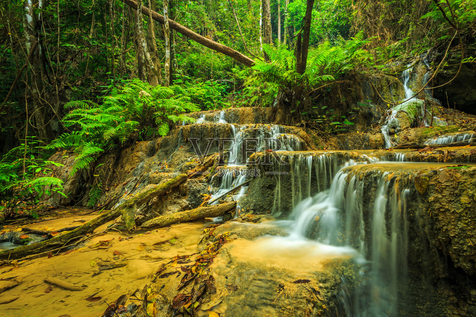 美丽的泰国瀑布，浦岗清拉伊照片摄影图片