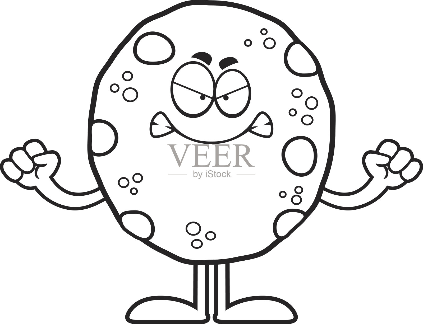 愤怒的卡通饼干插画图片素材