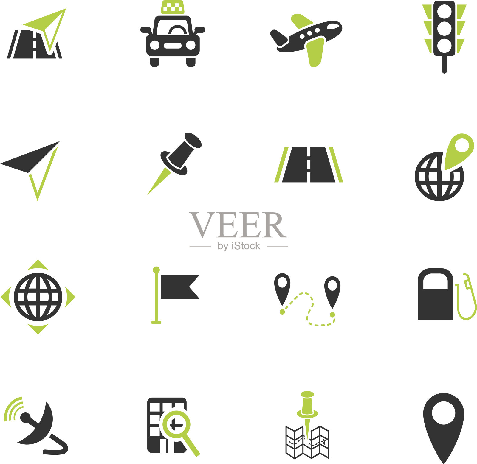 导航运输地图图标集图标素材