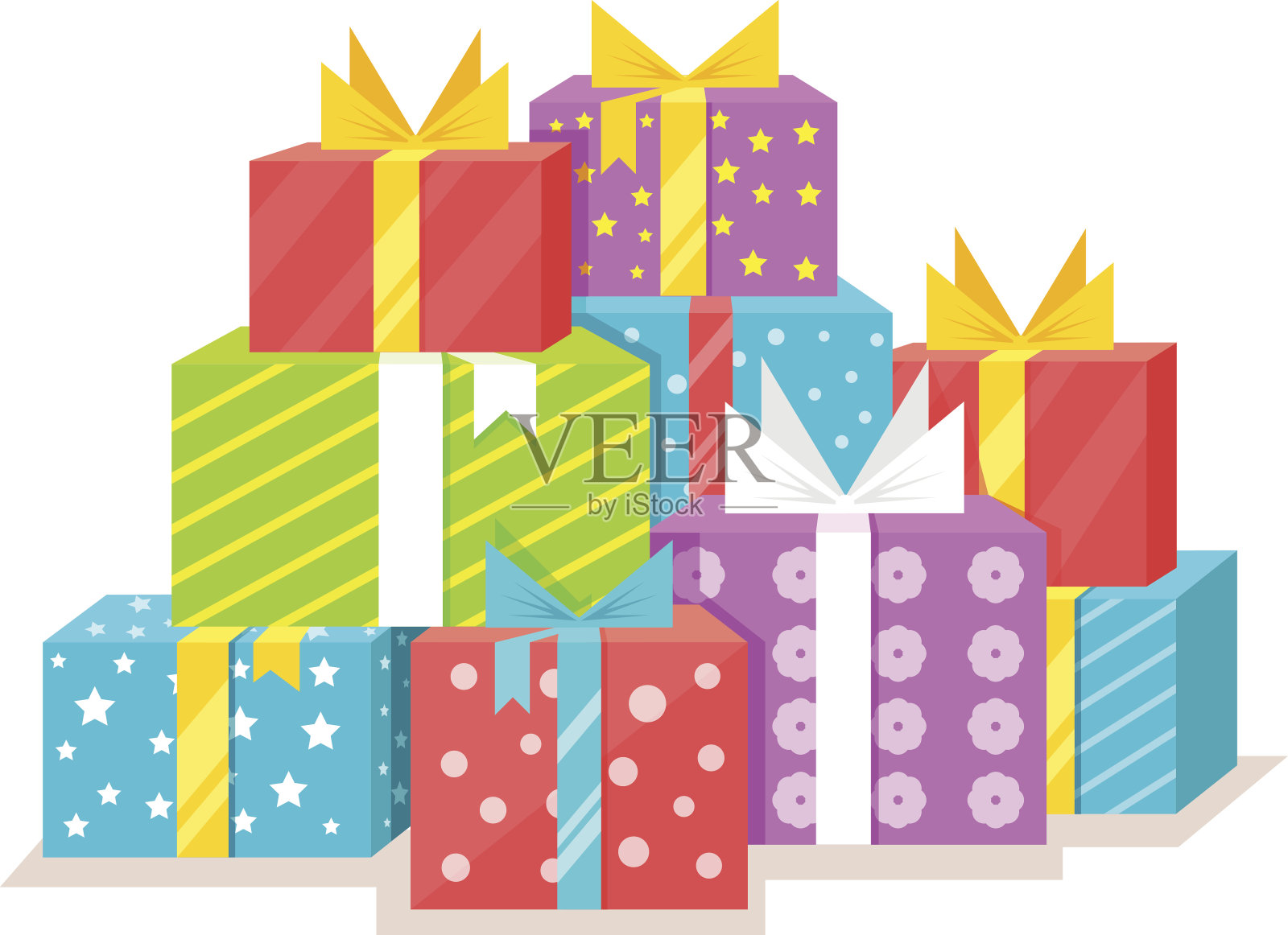 礼品盒。矢量动画平面插图插画图片素材