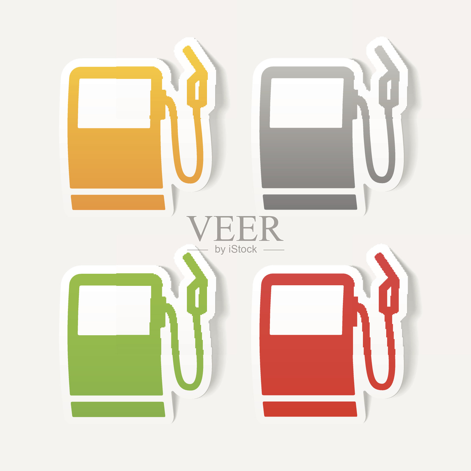 写实设计元素:加油站插画图片素材