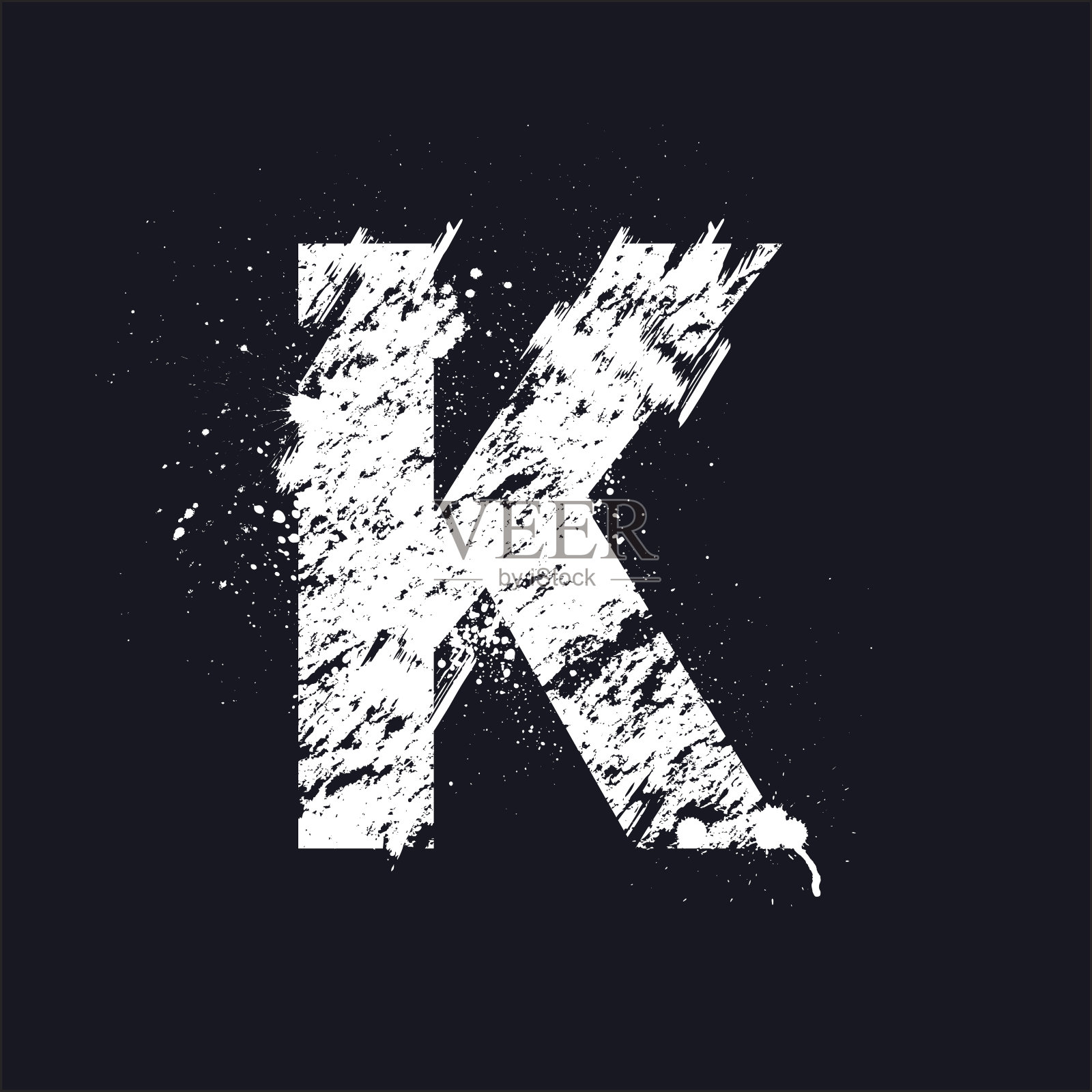 枯燥乏味的字母K设计元素图片