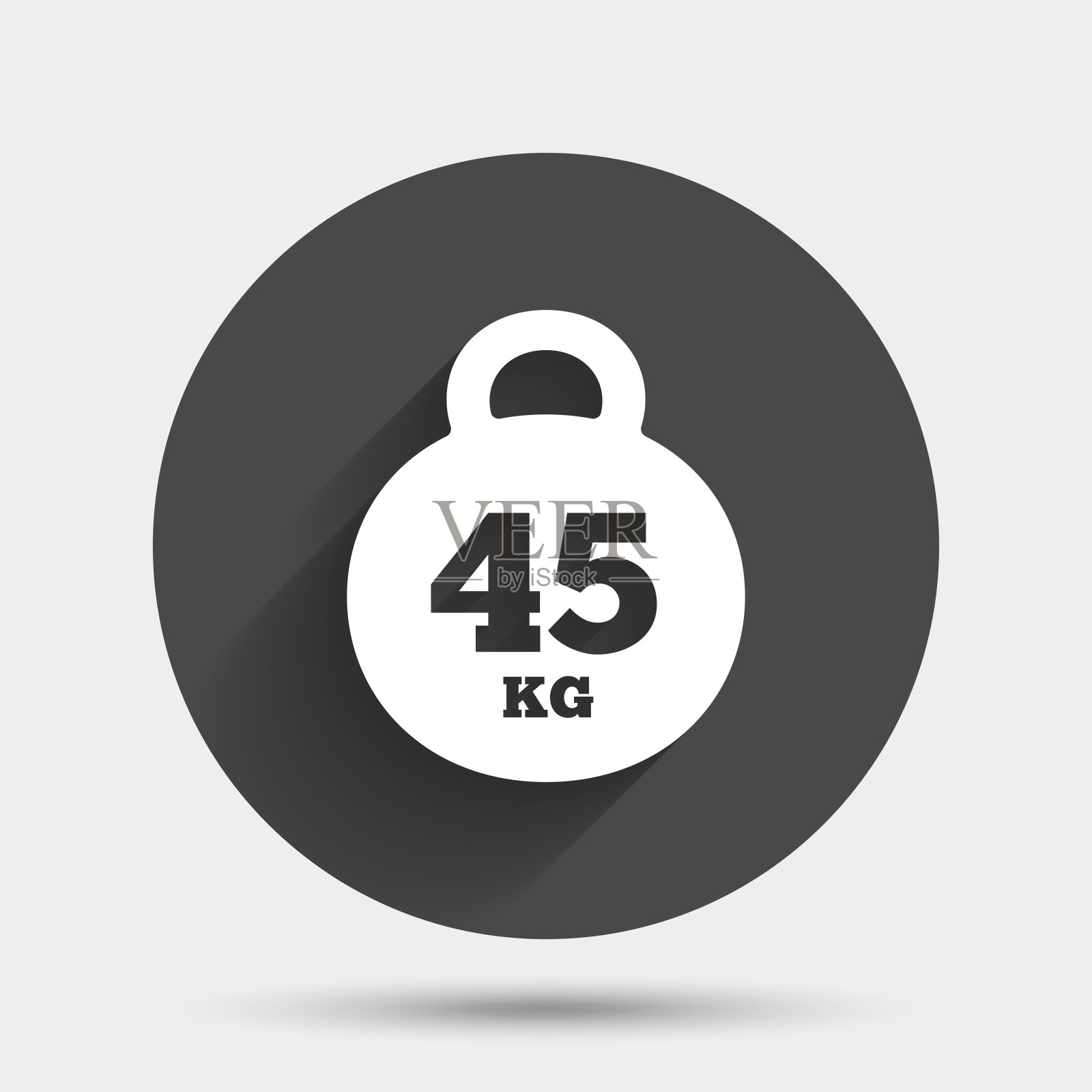 重量信号图标。45千克(公斤)。运动的象征插画图片素材