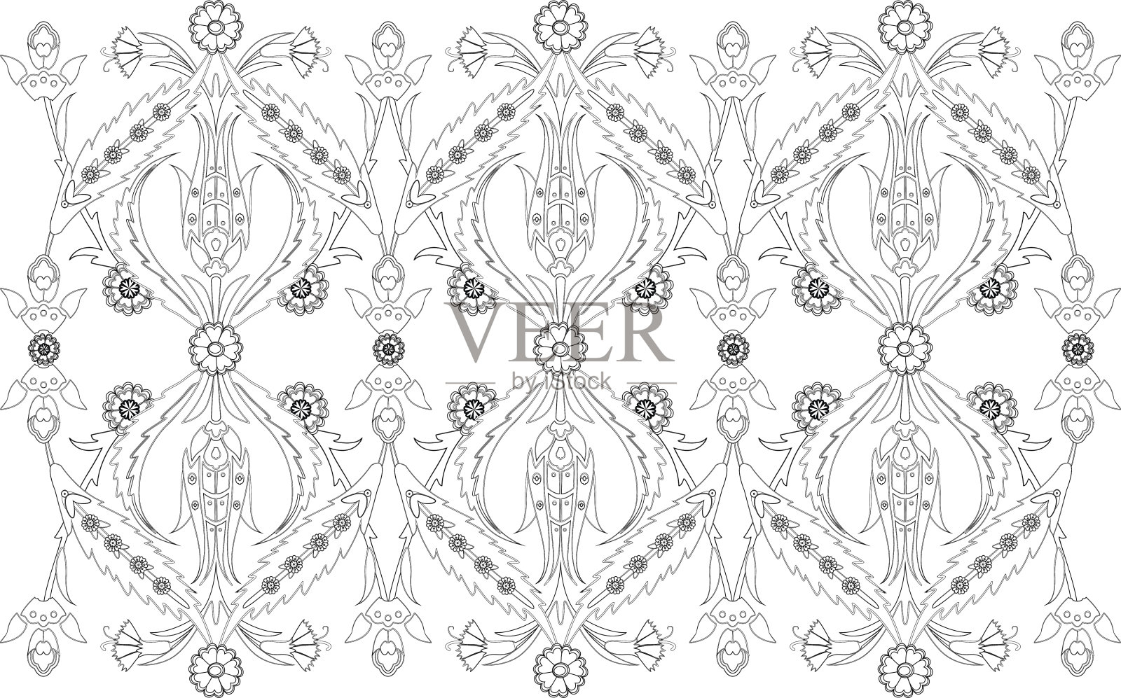 奥斯曼土耳其设计模式向量插画图片素材