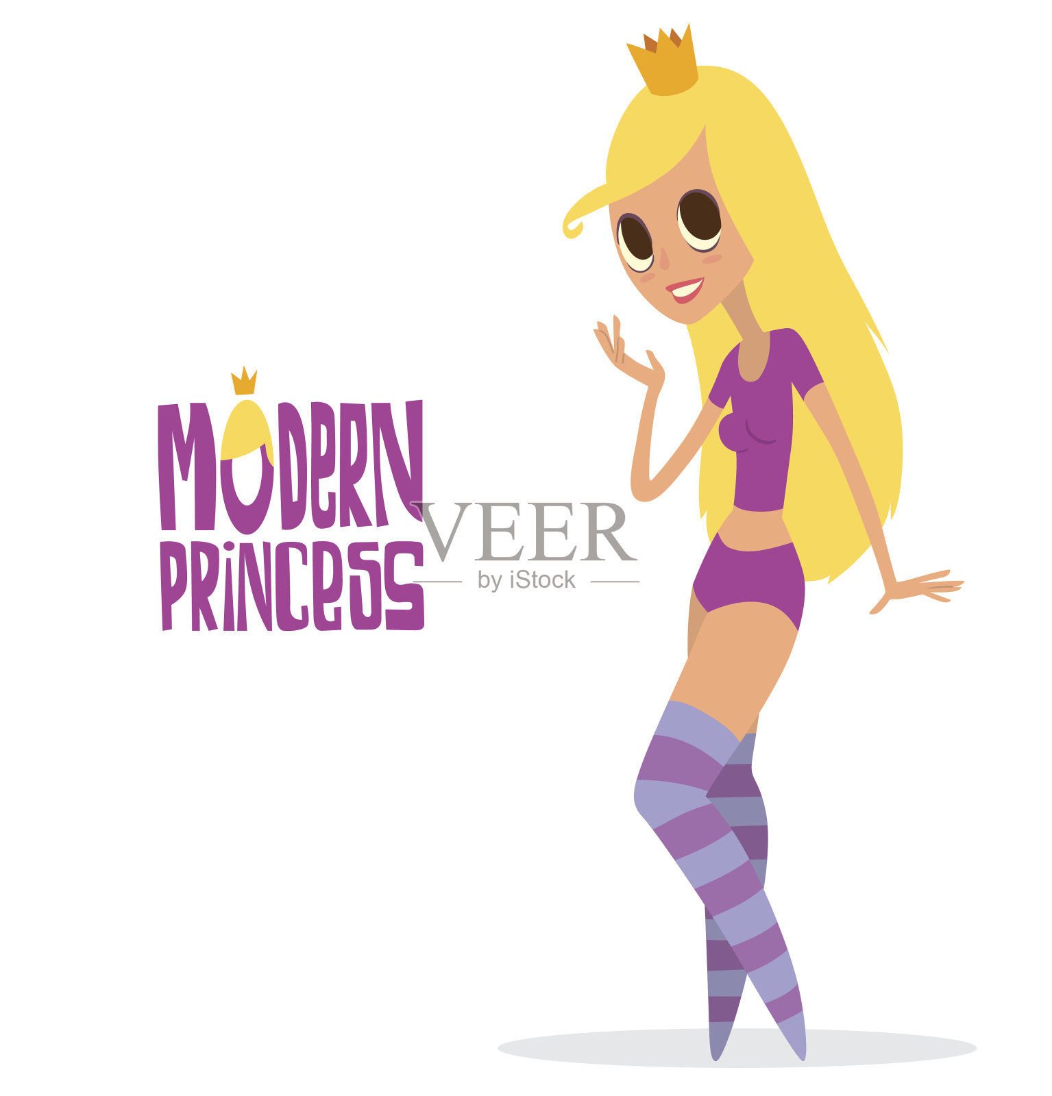 一头金色长发的现代公主设计元素图片