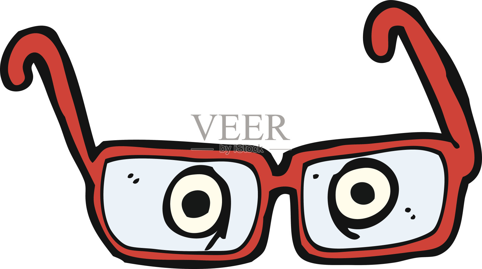 带眼镜的卡通眼睛设计元素图片