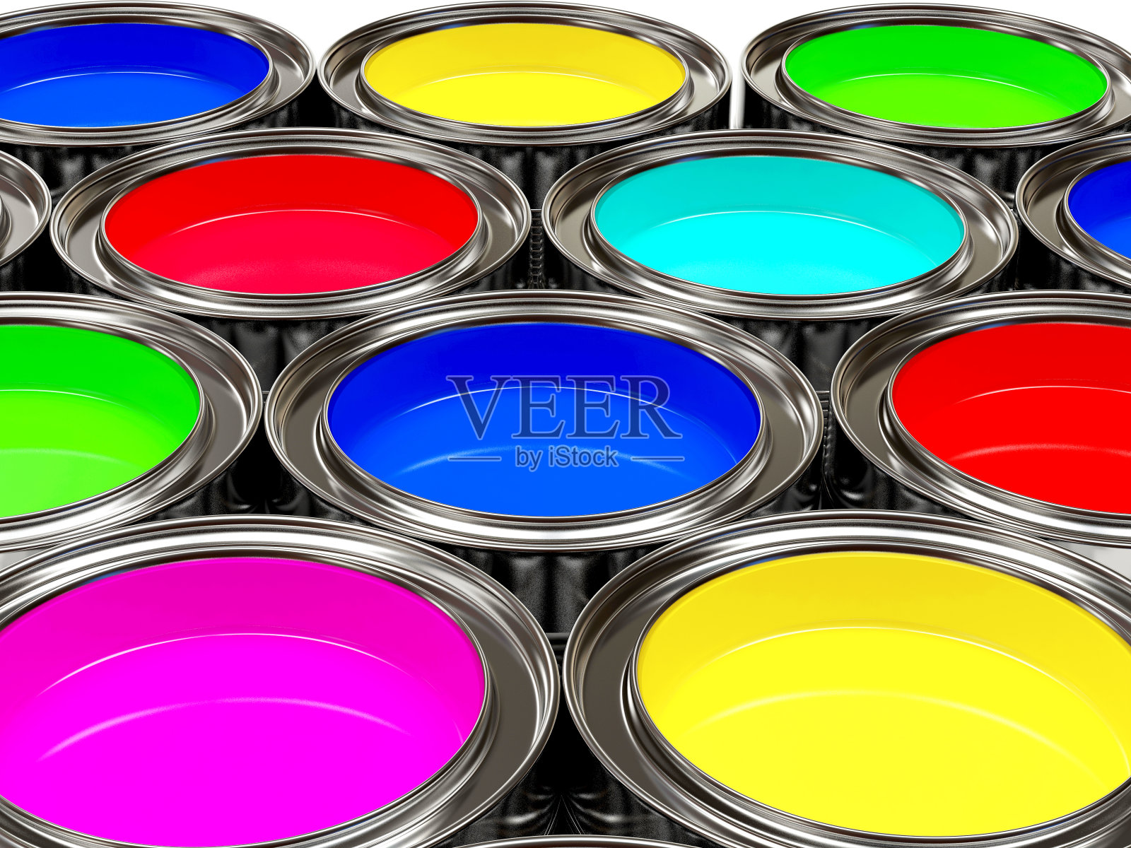 彩色的油画在开放的银行。照片摄影图片