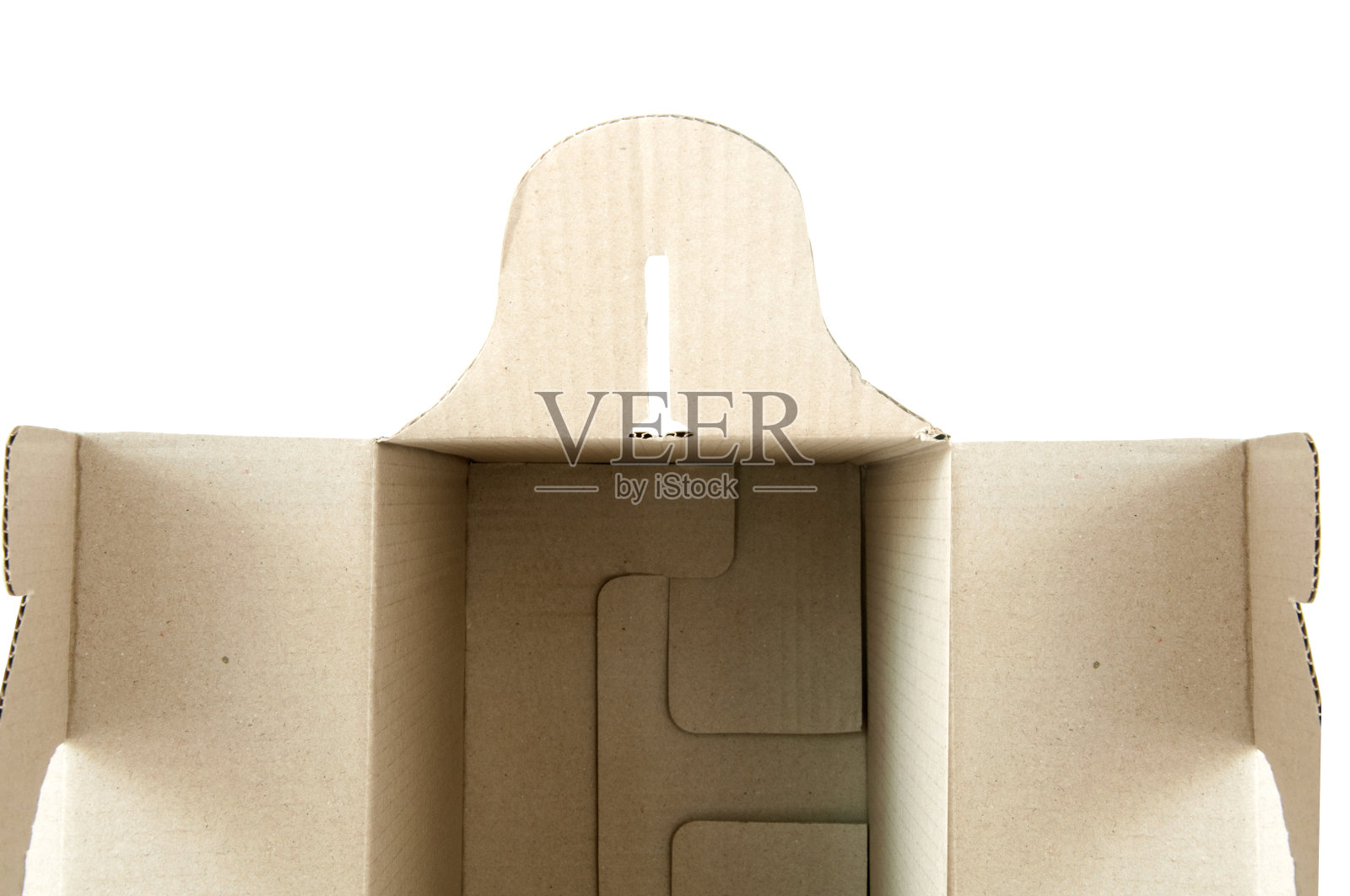 一个空纸板箱的内部视图照片摄影图片