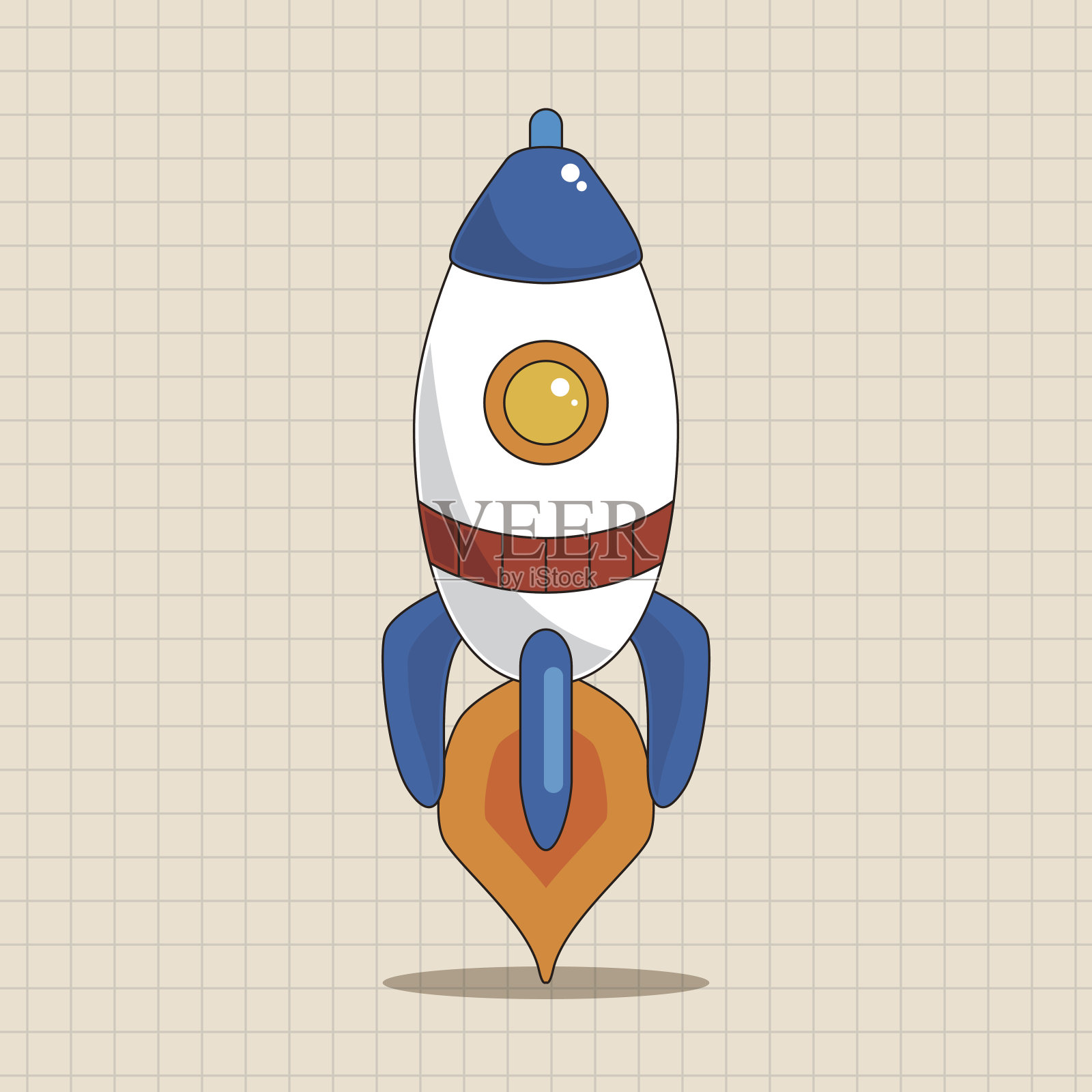 飞船主题元素向量，eps插画图片素材