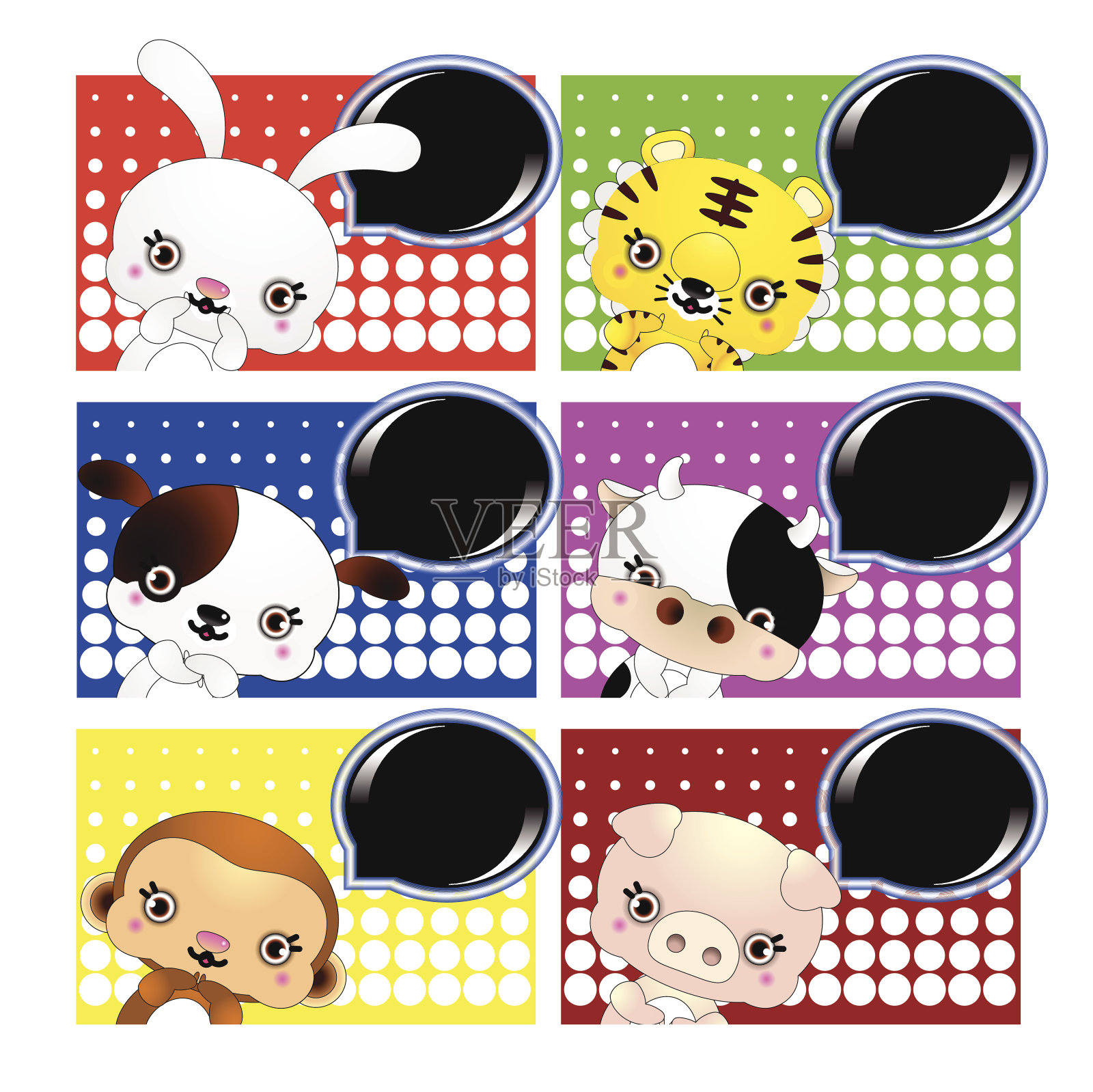 有语音泡泡的动物插画图片素材