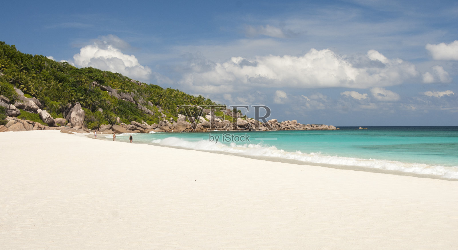 塞舌尔海滩是地球上的天堂照片摄影图片