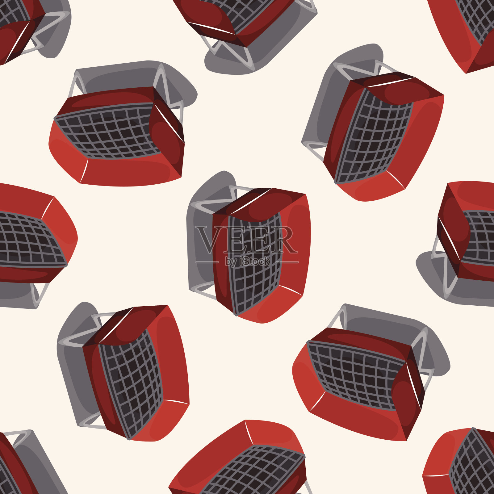 烧烤设备，无缝模式插画图片素材