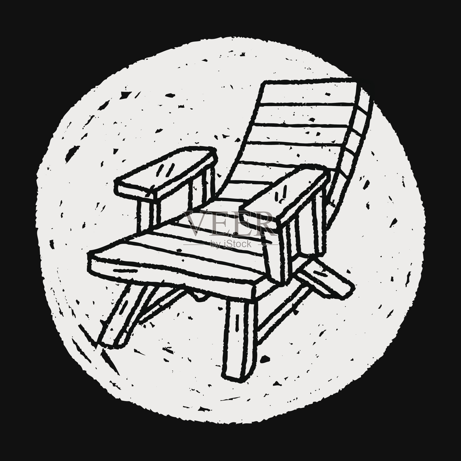 涂鸦躺椅插画图片素材