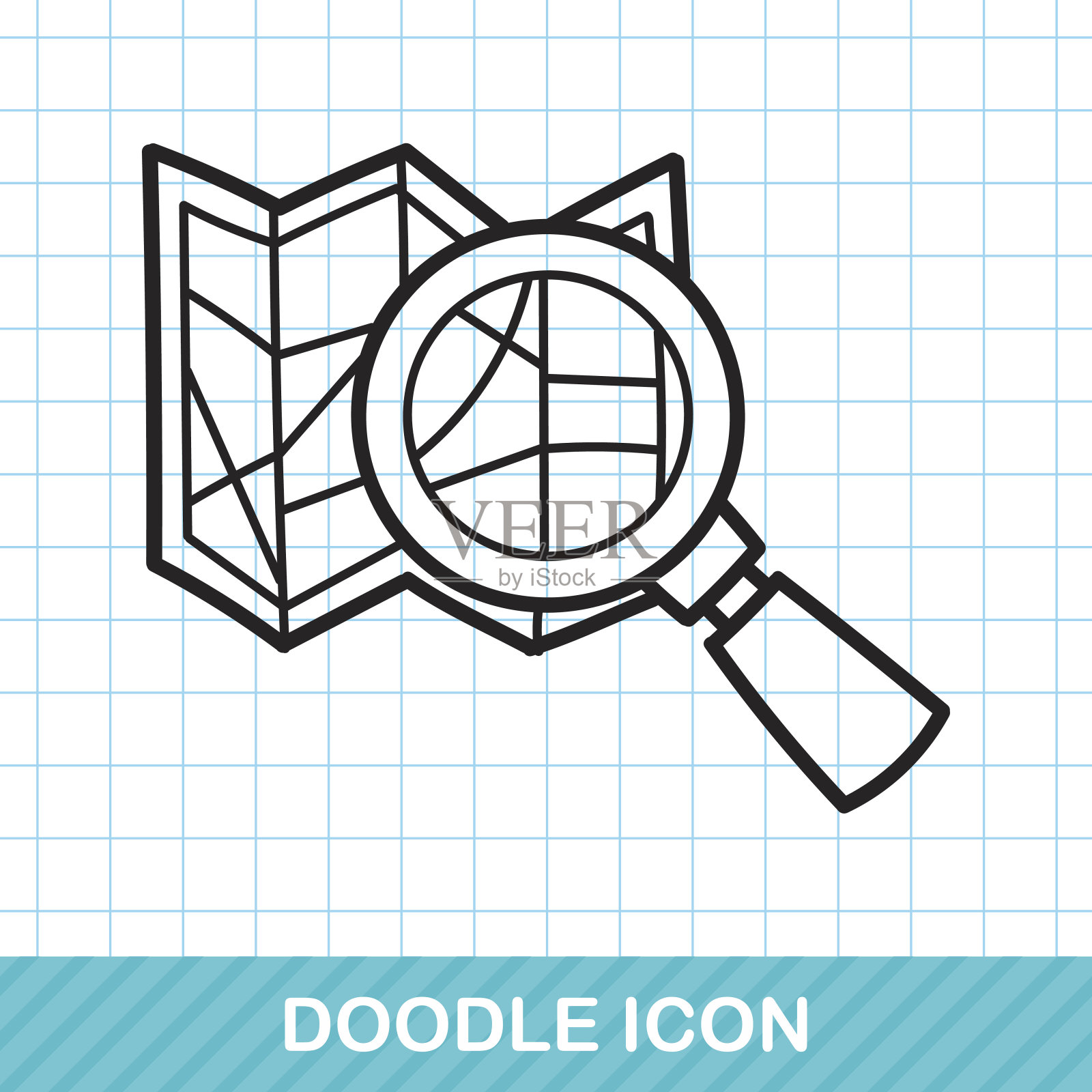 地图上涂鸦插画图片素材