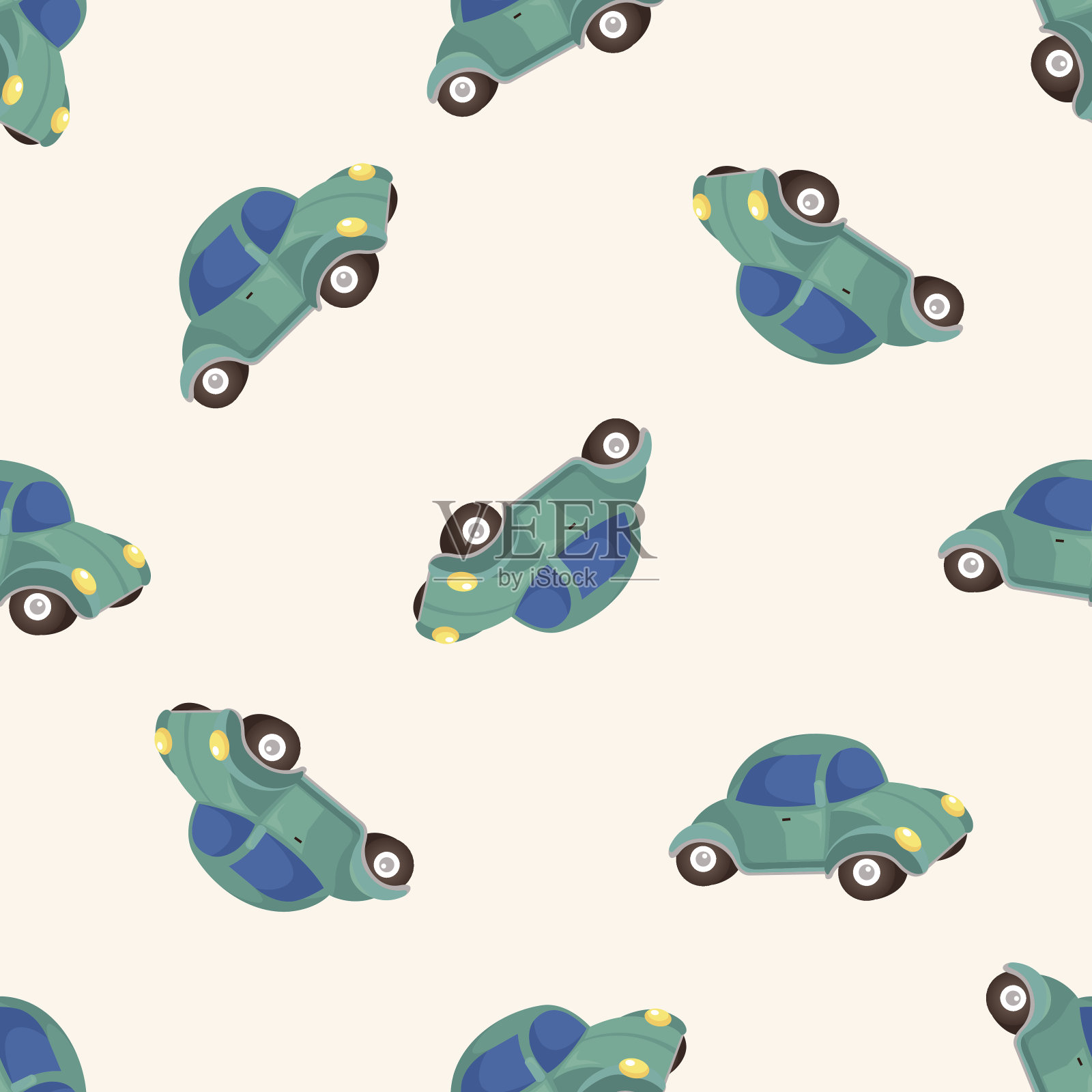 运输小车，无缝模式插画图片素材